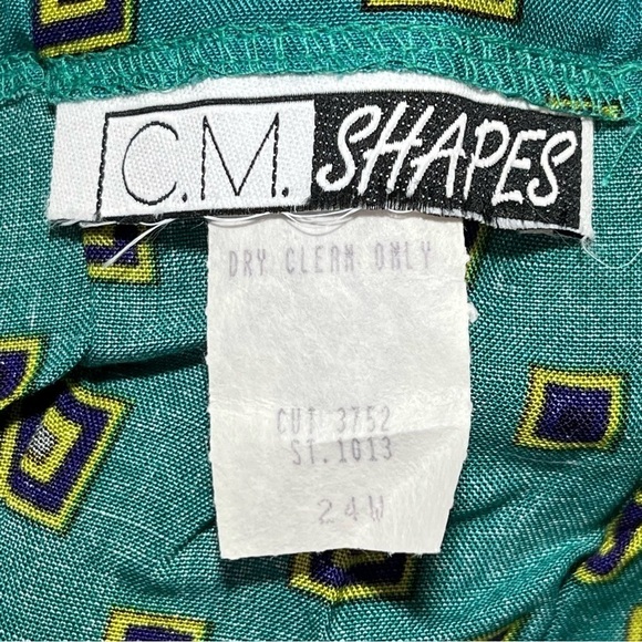 Vintage C.M Shapes Tank Top Womens 24 Green Boxy Made In USA - Picture 3 of 11